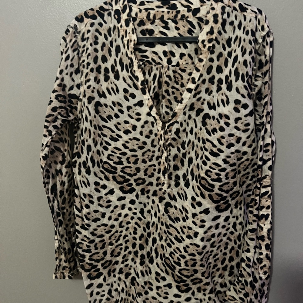 Zara cheetah print blouse